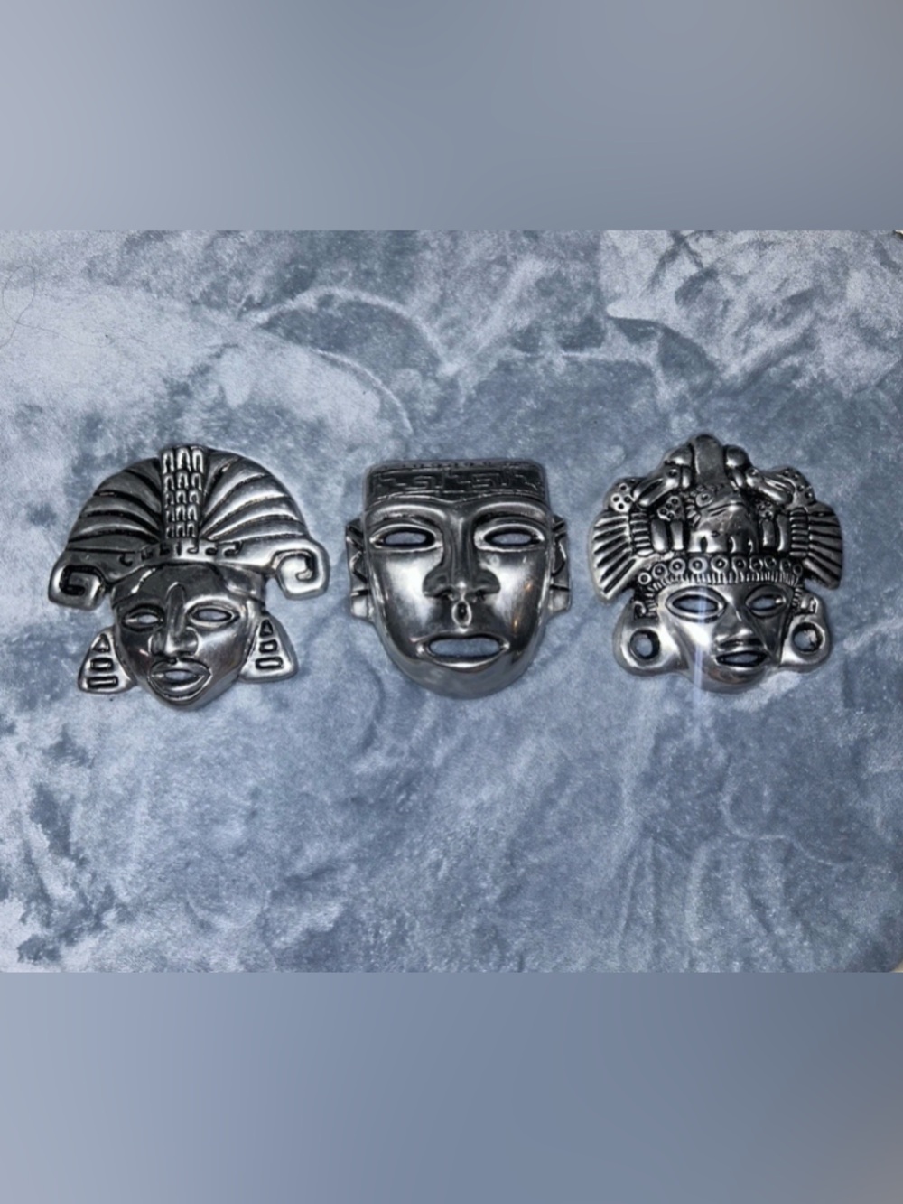 Silver Aztec Tone Masks wall art